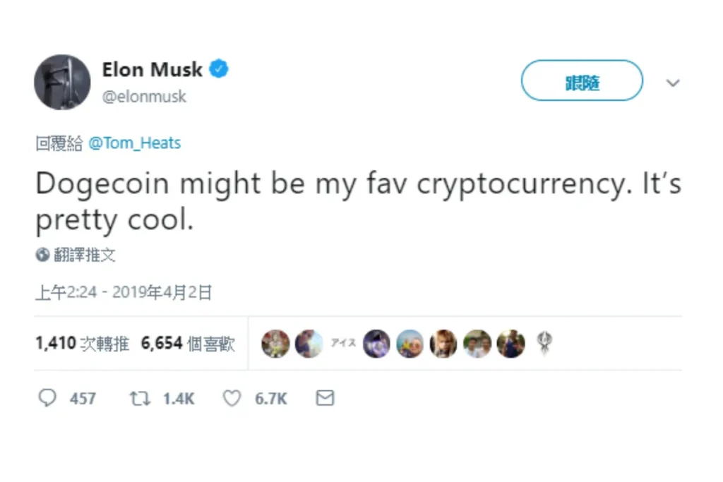 馬斯克推特支持狗狗幣