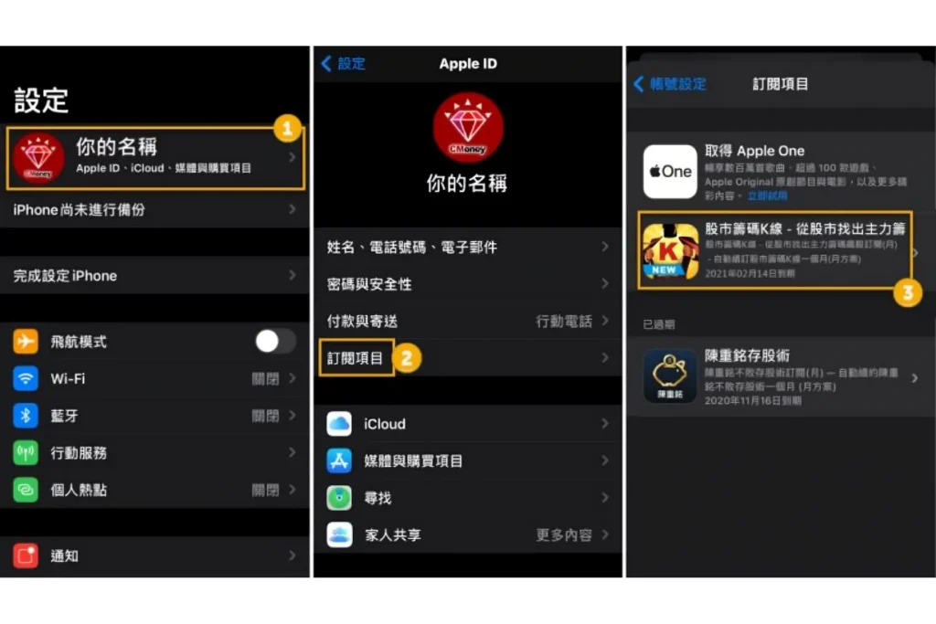 籌碼K線取消訂閱（iOS）